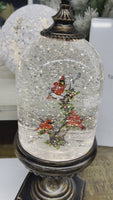 12.25 Inch Cardinal Water Spinning LED Snow Globe