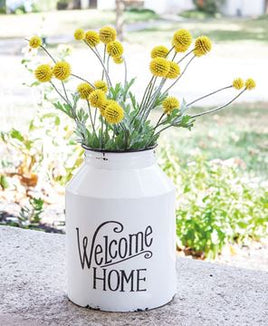 Welcome Home Metal Wall Milk Can