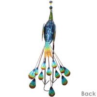 Peacock Outdoor Metal Garden Statue - 34.5 in