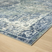 Angela Classic Traditional Blue Polyester Indoor Area Rug: 5' x 7'