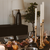 Gold Cast Iron Taper Candle Holder