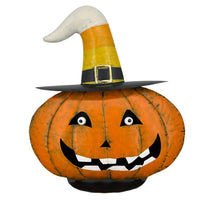 Metal Crazy Candy Corn Hat Halloween Pumpkin – 17.75”
