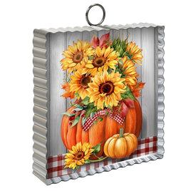 Sunflowers in Pumpkin Metal Mini Moment