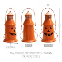 Orange Jack O Lantern Candle Holder