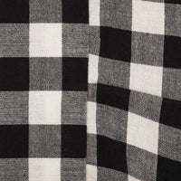 Vintage Check Black Ruffled Pillow Cover 20Lx12W