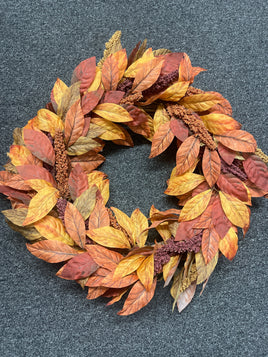 Fall Leaf Wreath 24”