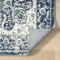 Angela Classic Traditional Blue Polyester Indoor Area Rug: 5' x 7'
