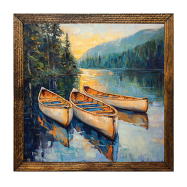 Sitting Canoes in Water