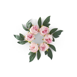 12.75 Inch Pink Real Touch Peony Candle Ring (4Diameter)