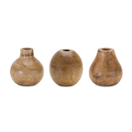 5” Wood Vase