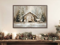 Framed Nativity Scene Wall Art Sign