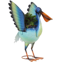 Pierre the Flying Pelican Outdoor Metal Planter Statue