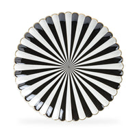Black and White 12.5" Scallop Fine Porcelain Charger Plate