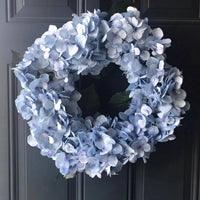 Blue Hydrangea Wreath - 18" Faux