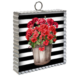 Striped Geraniums Metal Mini Moment