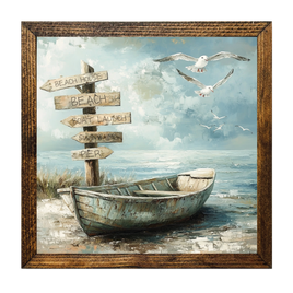 WASHED UP BOAT DIRECTIONS SIGN: 12"x12"