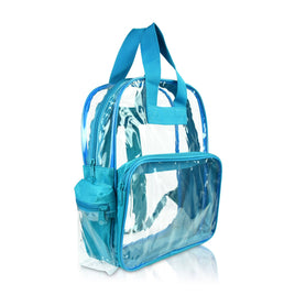 Clear Backpack Bookbag Smooth Plastic: Teal