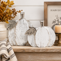 Whitewashed Wood Pumpkin| Rustic Fall Home Decor