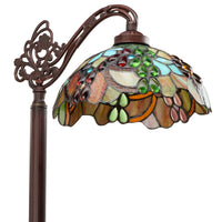 60" Victoria Stained Glass Candlestick Base Floor Lamp