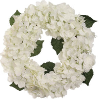 White Hydrangea Wreath, 12 Hydrangea Heads, 18" Faux
