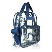 Clear Backpack Bookbag Smooth Plastic: Navy Blue