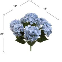 Hydrangea Bush with 7 Silk Blooms and Foliage