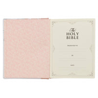 KJV Note-taking Bible Faux Leather HC, Pink Floral Printed