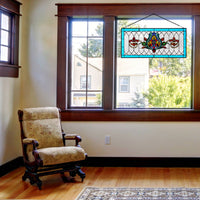 30"L Victorian Stained Glass Pub Window Panel