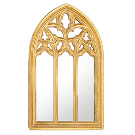 33.5" Cathedral Arched Gold Mirror