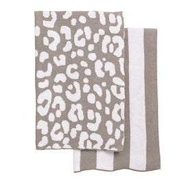 Taupe Leopard Knit Towel Set
