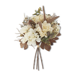 14 Inch Cream Faux Dried Floral Bundle - 4 Stems
