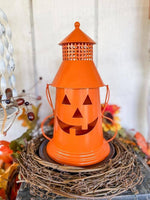 Orange Jack O Lantern Candle Holder
