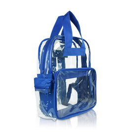 Clear Backpack BookBag Smooth Plastic: Royal Blue