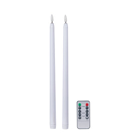 White Taper Candle LED 15" with Remote