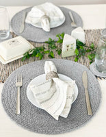Cotton Braided Round Placemats  Light Grey 15''x15'': Light Grey / 15 Inch x 15 Inch