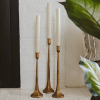 Gold Cast Iron Taper Candle Holder