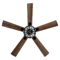 52"W Monroe 5-Blade Remote-Controlled Ceiling Fan: Amber/Aqua/Blue
