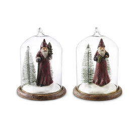 Glass Dome Ornament w/Santa Inside