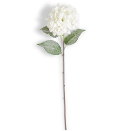 34 Inch White Glittered Hydrangea Stem