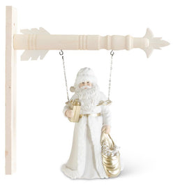12 Inch White & Gold Resin Santa Holding Packages Arrow Replacement