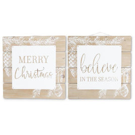 15.75 Inch Wood Slat Christmas Signs