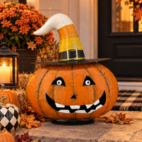 Metal Crazy Candy Corn Hat Halloween Pumpkin – 17.75”