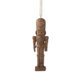 6 Inch Resin Faux Woodgrain Soldier Ornament