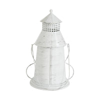 Distressed White Pumpkin Lantern Candle Holder 12x8x6