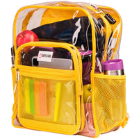 Clear Backpack For School XL | Top YKK® Zip | Yellow Rhino: Yellow Rhino