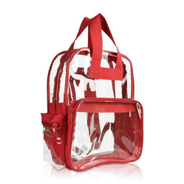 DALIX Clear Backpack Bags Smooth Plastic: Red