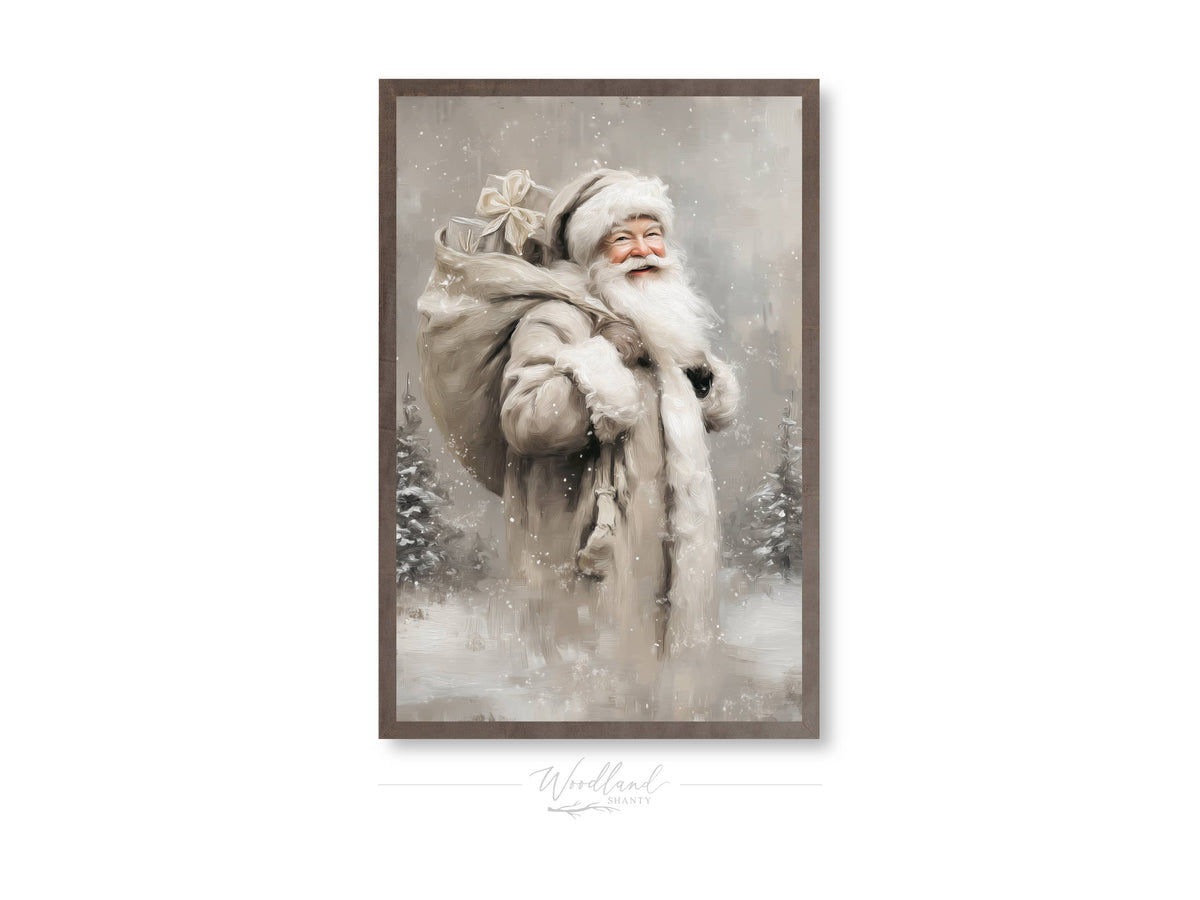 Framed Neutral Santa Portrait Sign| Fourth and Main on Laurel