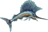 Swordfish Wall Art 24x14.5" - Metal & Capiz Art