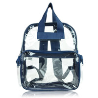 Clear Backpack Bookbag Smooth Plastic: Navy Blue