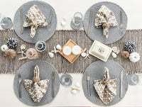 Cotton Braided Round Placemats  Light Grey 15''x15'': Light Grey / 15 Inch x 15 Inch